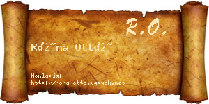 Róna Ottó névjegykártya